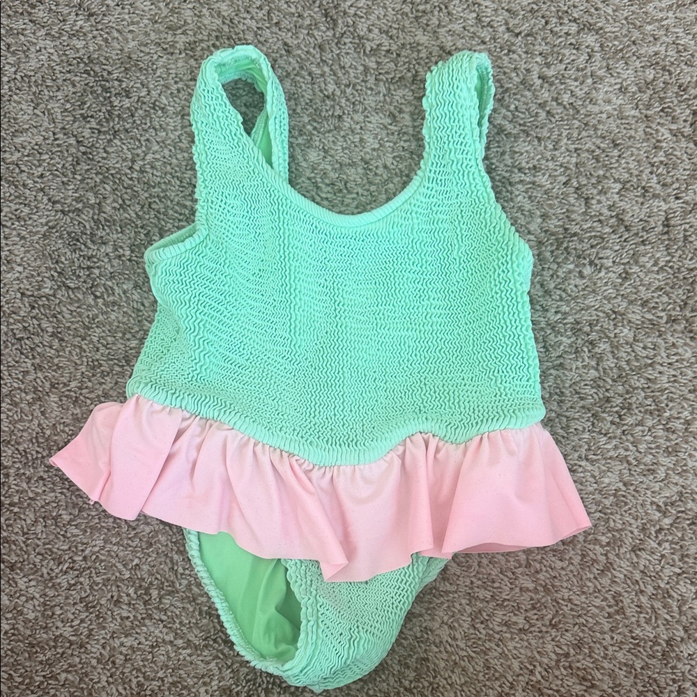 Goldie Mint and Pink Textured Swimsuit